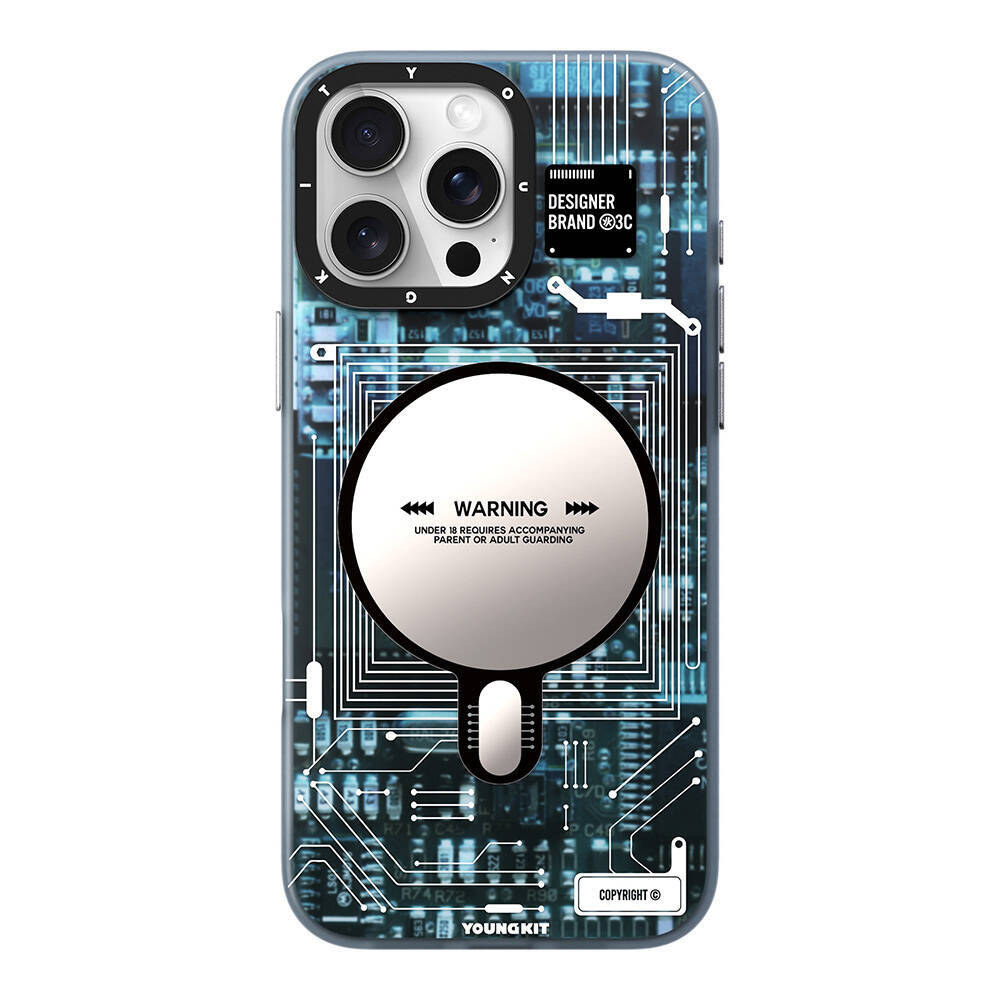Apple iPhone 16 Pro Max Kılıf M-safe Şarj Özellikli Youngkit Technology Serisi Kapak - 3