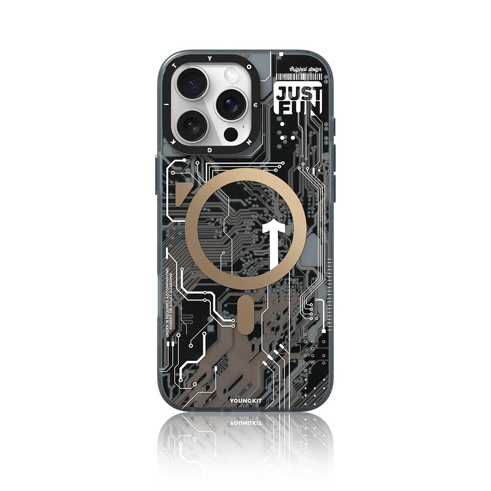 Apple iPhone 16 Pro Max Kılıf M-safe Şarj Özellikli Youngkit Technology Serisi Kapak - 1