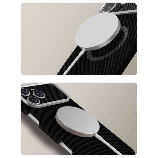 Apple iPhone 16 Pro Max Kılıf M-Safe Şarj Özellikli Zore Paris Zerre Sert PC Kapak - 12