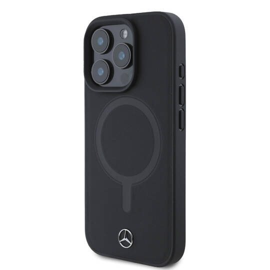 Apple iPhone 16 Pro Max Kılıf Mercedes Benz M-safe Şarj Özellikli Yumuşak Deri Orjinal Lisanslı Kapak - 3