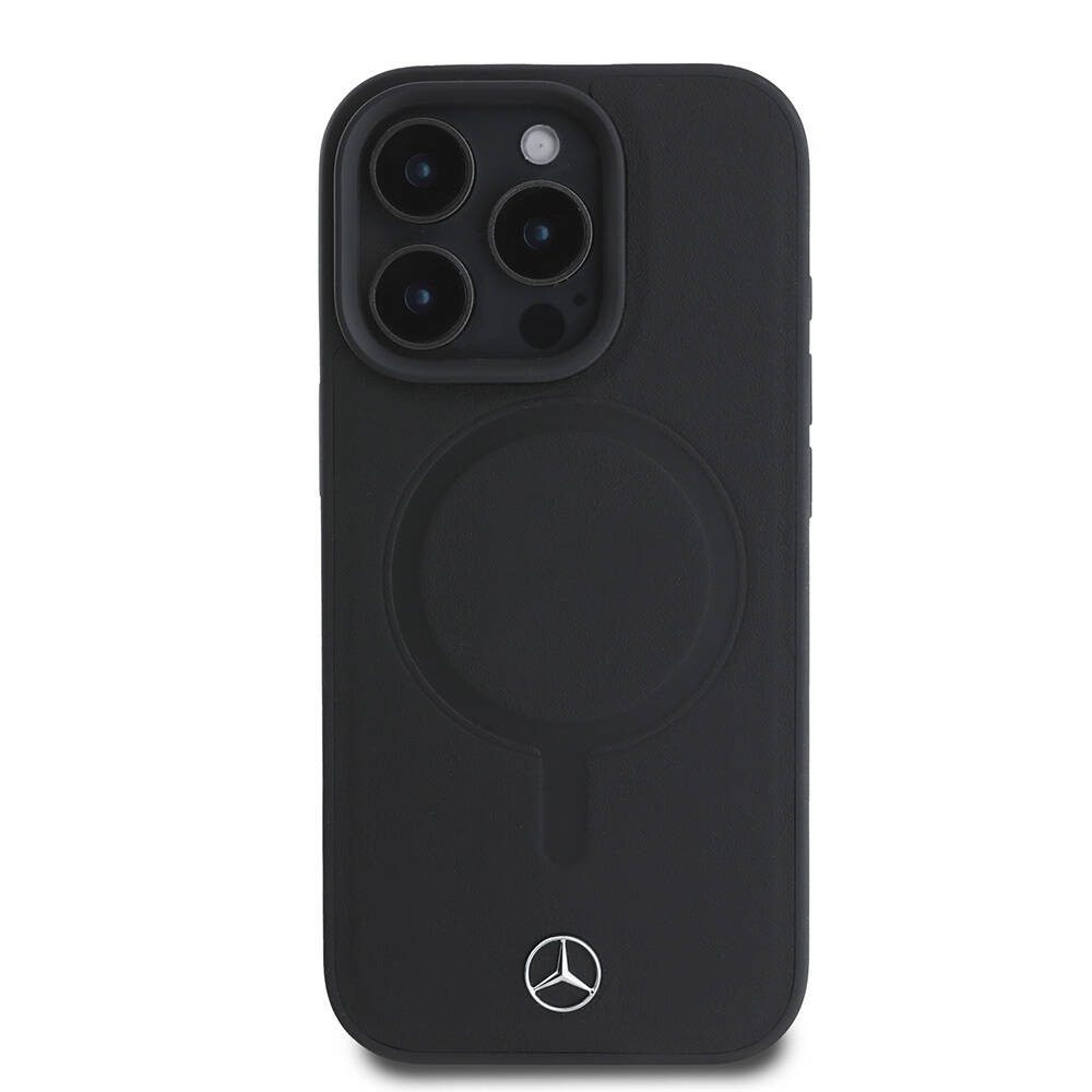 Apple iPhone 16 Pro Max Kılıf Mercedes Benz M-safe Şarj Özellikli Yumuşak Deri Orjinal Lisanslı Kapak - 4