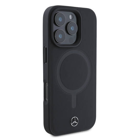 Apple iPhone 16 Pro Max Kılıf Mercedes Benz M-safe Şarj Özellikli Yumuşak Deri Orjinal Lisanslı Kapak - 5