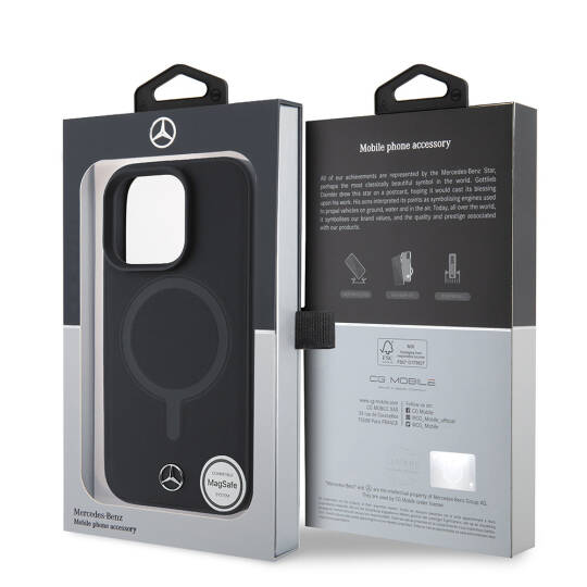Apple iPhone 16 Pro Max Kılıf Mercedes Benz M-safe Şarj Özellikli Yumuşak Deri Orjinal Lisanslı Kapak - 9