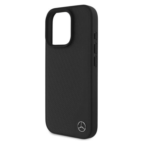 Apple iPhone 16 Pro Max Kılıf Mercedes Benz Orjinal Lisanslı M-safe Şarj Özellikli 3D Metal Logolu Wood Imitation Deri Kapak - 7