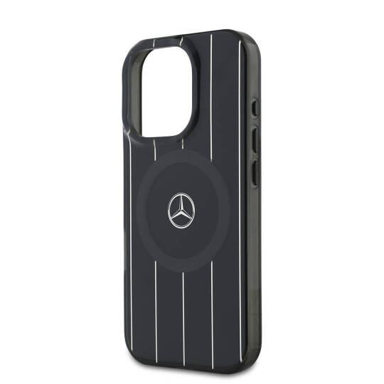 Apple iPhone 16 Pro Max Kılıf Mercedes Benz Orjinal Lisanslı M-safe Şarj Özellikli Çift Katmanlı Paralel Çizgi Desenli Kapak - 8