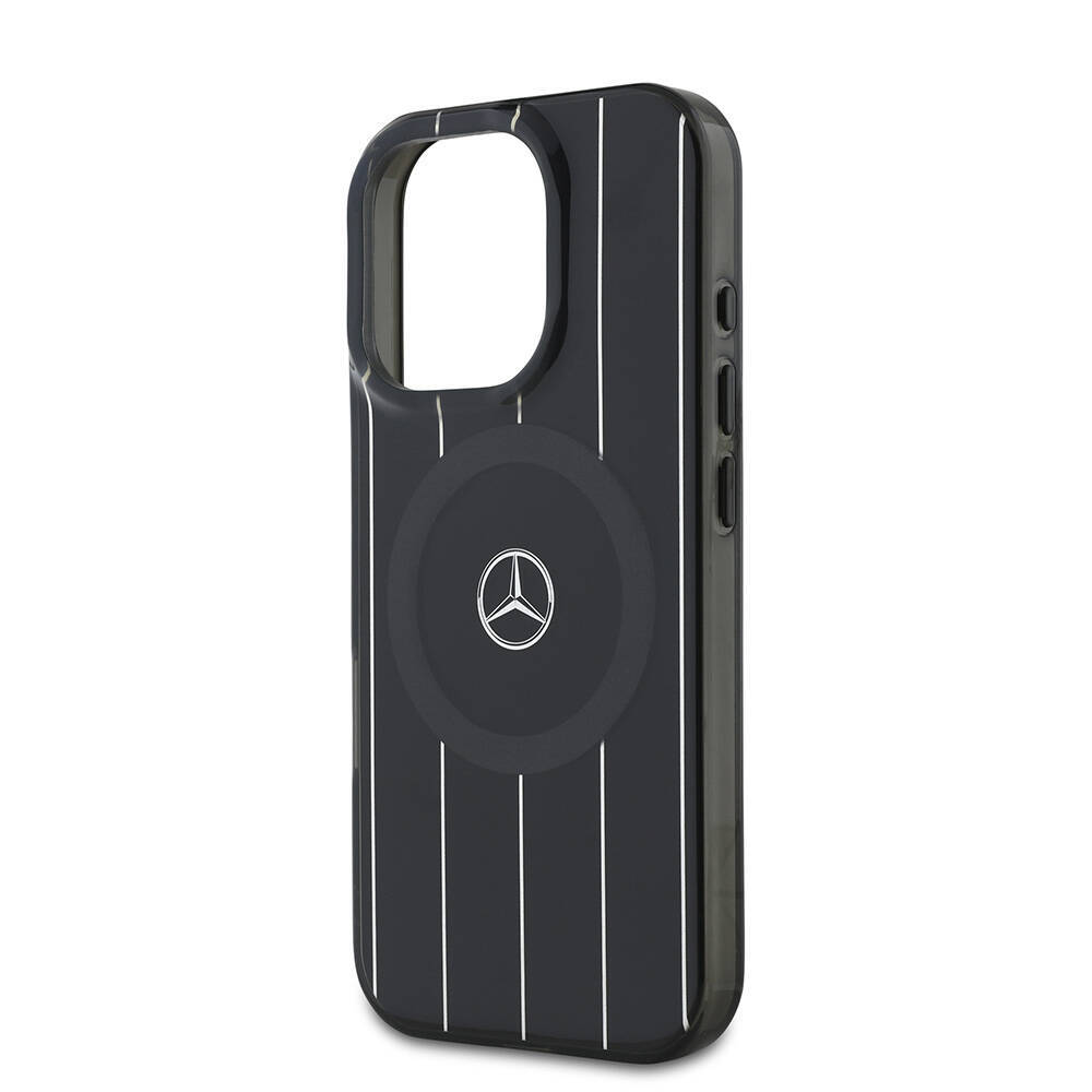 Apple iPhone 16 Pro Max Kılıf Mercedes Benz Orjinal Lisanslı M-safe Şarj Özellikli Çift Katmanlı Paralel Çizgi Desenli Kapak - 8