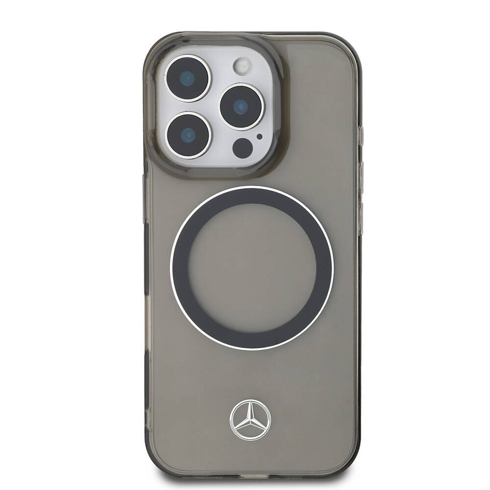 Apple iPhone 16 Pro Max Kılıf Mercedes Benz Orjinal Lisanslı M-safe Şarj Özellikli Saydam Yüzey Silver Ring Kapak - 4