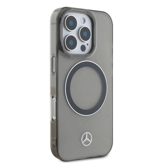 Apple iPhone 16 Pro Max Kılıf Mercedes Benz Orjinal Lisanslı M-safe Şarj Özellikli Saydam Yüzey Silver Ring Kapak - 5
