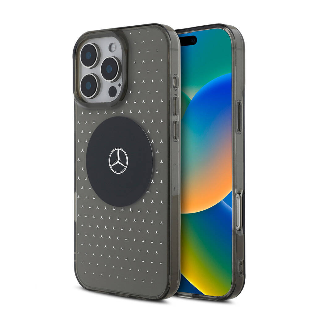 Apple iPhone 16 Pro Max Kılıf Mercedes Benz Orjinal Lisanslı M-safe Şarj Özellikli Yıldız Desenli Transparan Kapak - 1