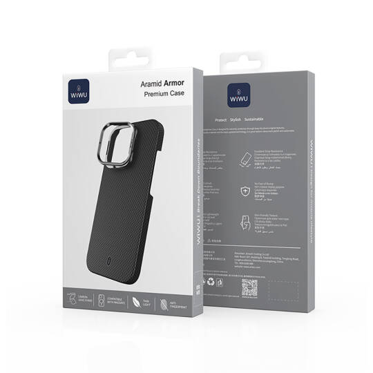 Apple iPhone 16 Pro Max Kılıf Wiwu DCC-208 M-safe Şarj Özellikli Kamera Standlı Aramid Fiber Tasarım Kapak - 11
