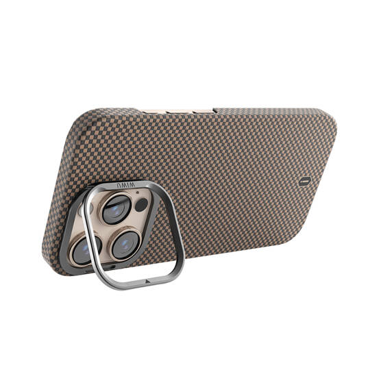 Apple iPhone 16 Pro Max Kılıf Wiwu DCC-208 M-safe Şarj Özellikli Kamera Standlı Aramid Fiber Tasarım Kapak - 16