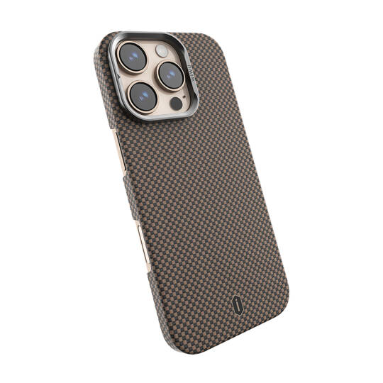 Apple iPhone 16 Pro Max Kılıf Wiwu DCC-208 M-safe Şarj Özellikli Kamera Standlı Aramid Fiber Tasarım Kapak - 17