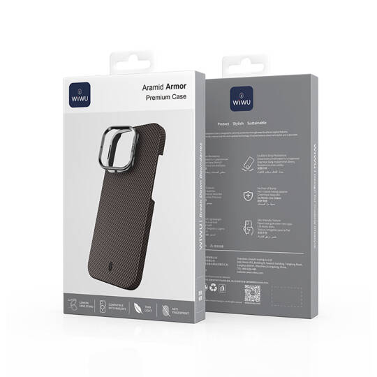 Apple iPhone 16 Pro Max Kılıf Wiwu DCC-208 M-safe Şarj Özellikli Kamera Standlı Aramid Fiber Tasarım Kapak - 19