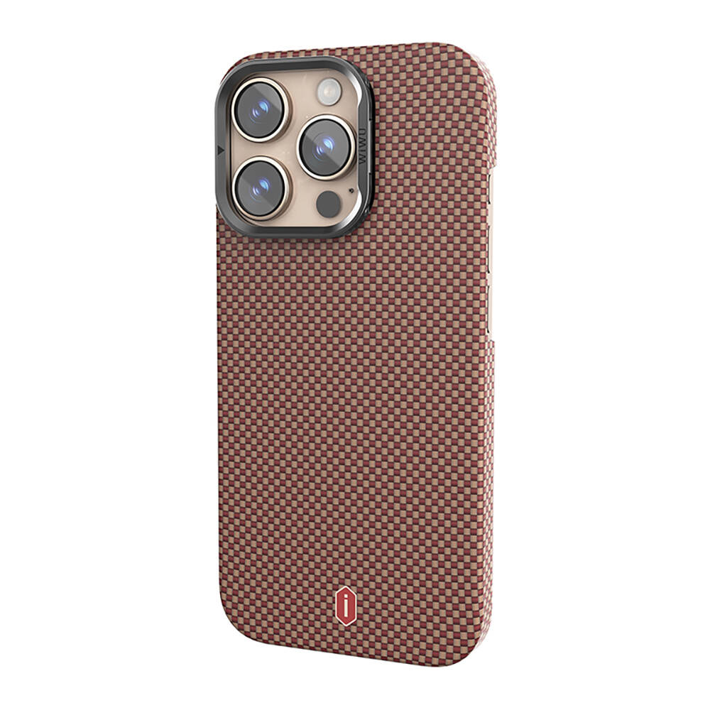 Apple iPhone 16 Pro Max Kılıf Wiwu DCC-208 M-safe Şarj Özellikli Kamera Standlı Aramid Fiber Tasarım Kapak - 22