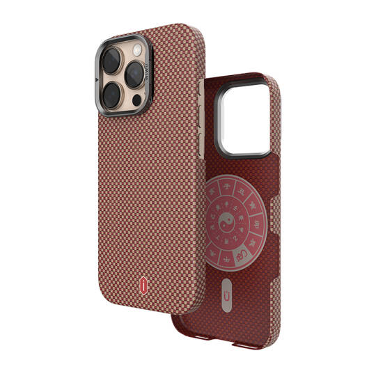 Apple iPhone 16 Pro Max Kılıf Wiwu DCC-208 M-safe Şarj Özellikli Kamera Standlı Aramid Fiber Tasarım Kapak - 23