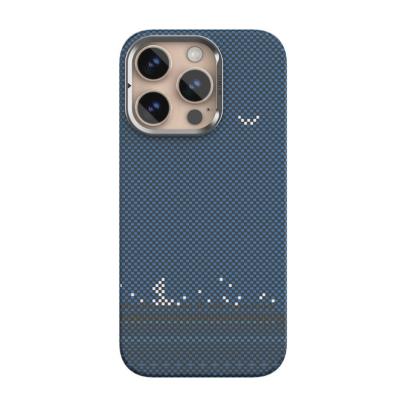 Apple iPhone 16 Pro Max Kılıf Wiwu DCC-209 M-safe Şarj Özellikli Kamera Standlı Aramid Fiber Tasarım Kapak - 2