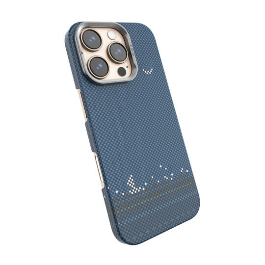 Apple iPhone 16 Pro Max Kılıf Wiwu DCC-209 M-safe Şarj Özellikli Kamera Standlı Aramid Fiber Tasarım Kapak - 3