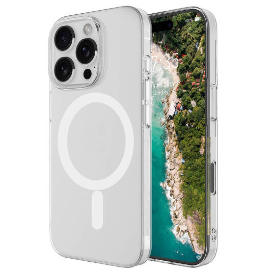 Apple iPhone 16 Pro Max Kılıf Zore M-safe Şarj Özellikli Şeffaf Tek Kamera Çerçeveli Porto Kapak - 2