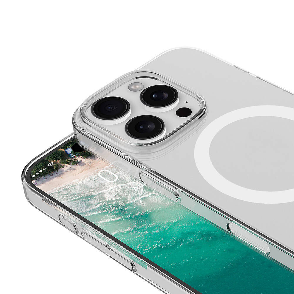 Apple iPhone 16 Pro Max Kılıf Zore M-safe Şarj Özellikli Şeffaf Tek Kamera Çerçeveli Porto Kapak - 4