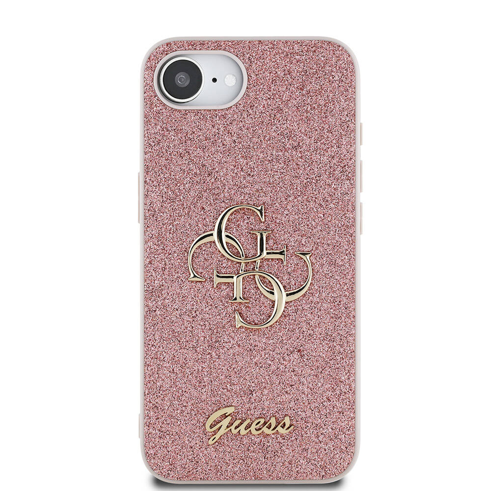 Apple iPhone 16E Kılıf Guess Orjinal Lisanslı 4G Büyük Metal Logolu Glitter Kapak - 5