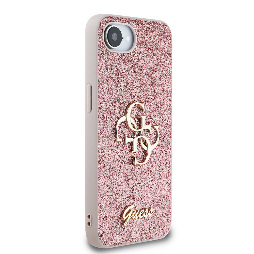 Apple iPhone 16E Kılıf Guess Orjinal Lisanslı 4G Büyük Metal Logolu Glitter Kapak - 6