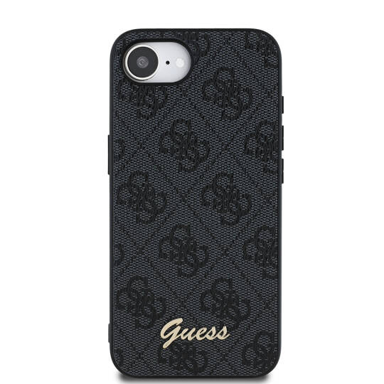 Apple iPhone 16E Kılıf Guess Orjinal Lisanslı 4G Desenli Script Metal Logolu Kapak - 5