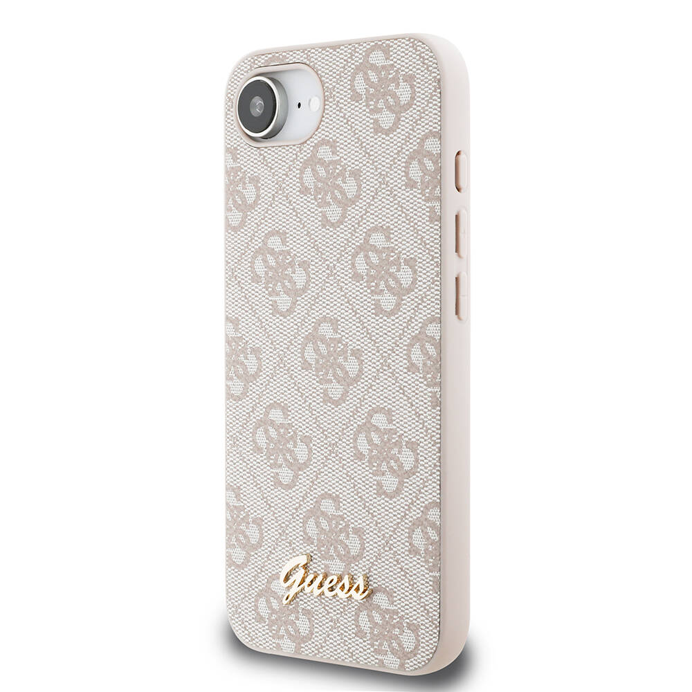 Apple iPhone 16E Kılıf Guess Orjinal Lisanslı 4G Desenli Script Metal Logolu Kapak - 11