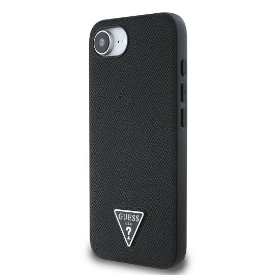 Apple iPhone 16E Kılıf Guess Orjinal Lisanslı M-safe Şarj Özellikli Grained Triangle Kapak - 3