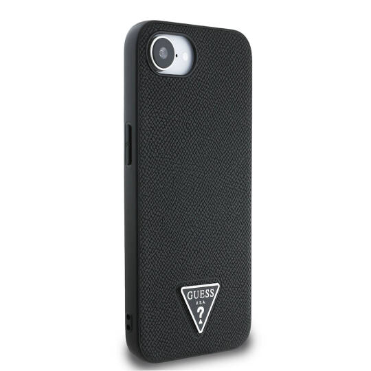 Apple iPhone 16E Kılıf Guess Orjinal Lisanslı M-safe Şarj Özellikli Grained Triangle Kapak - 5