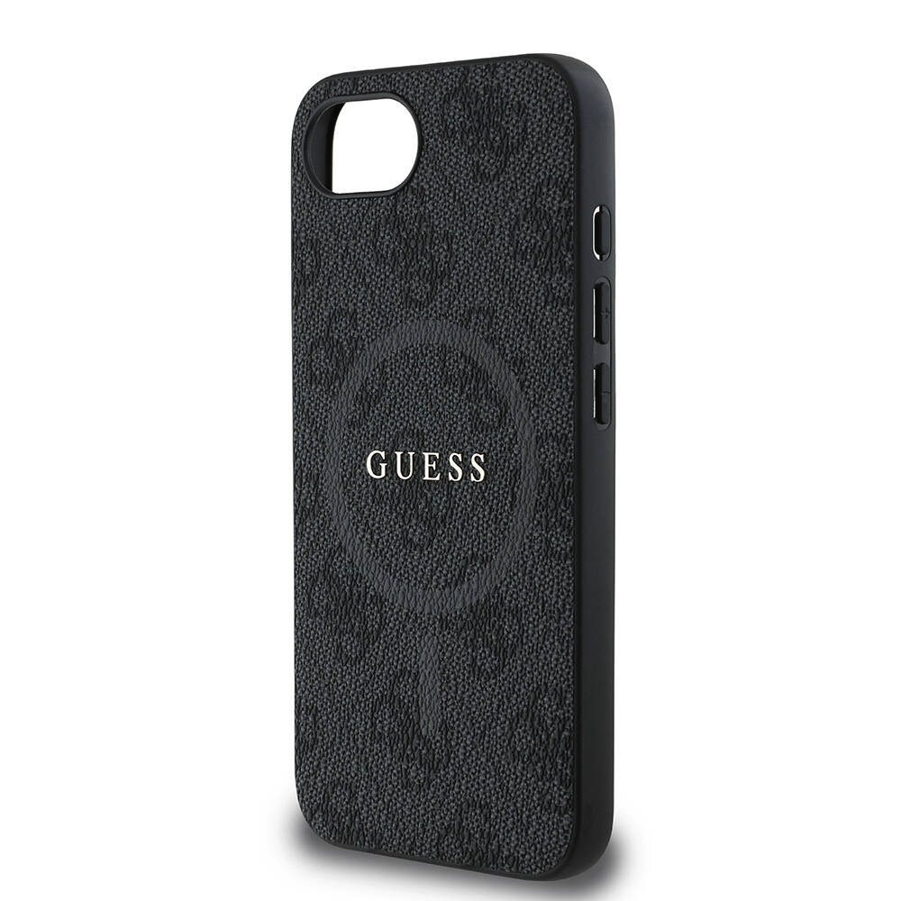 Apple iPhone 16E Kılıf Guess Orjinal Lisanslı M-safe Şarj Özellikli PU Halkalı 4G Desenli Yazı Logolu Kapak - 8