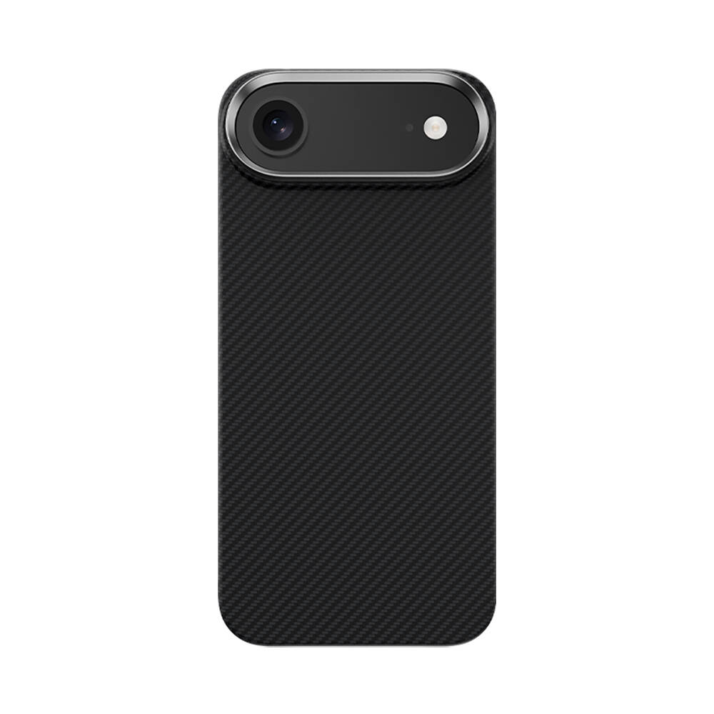 Apple iPhone 17 Air Kılıf Benks M-safe Şarj Özellikli Metal Kamera Çerçeveli Magnetik ArmorAir 600D Kevlar Karbon Fiber Kapak - 1