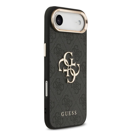 Apple iPhone 17 Air Kılıf Guess Orjinal Lisanslı Gold Metal Kamera Çerçeveli 4G Desenli Metal Büyük 4G ve Yazı Logolu Kapak - 9