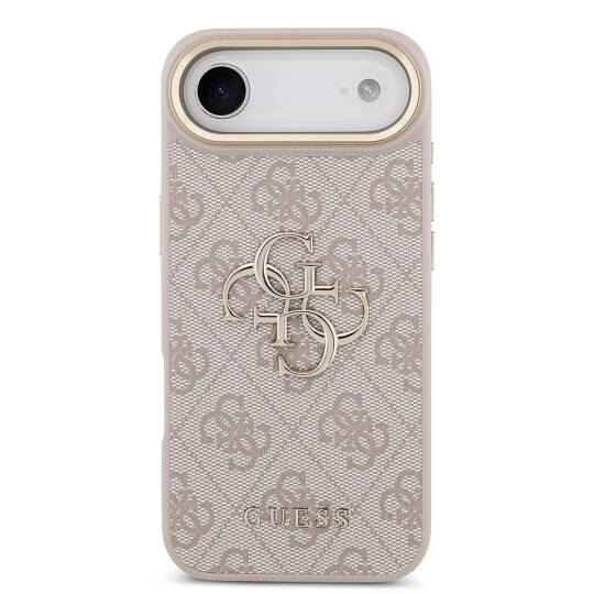 Apple iPhone 17 Air Kılıf Guess Orjinal Lisanslı Gold Metal Kamera Çerçeveli 4G Desenli Metal Büyük 4G ve Yazı Logolu Kapak - 20