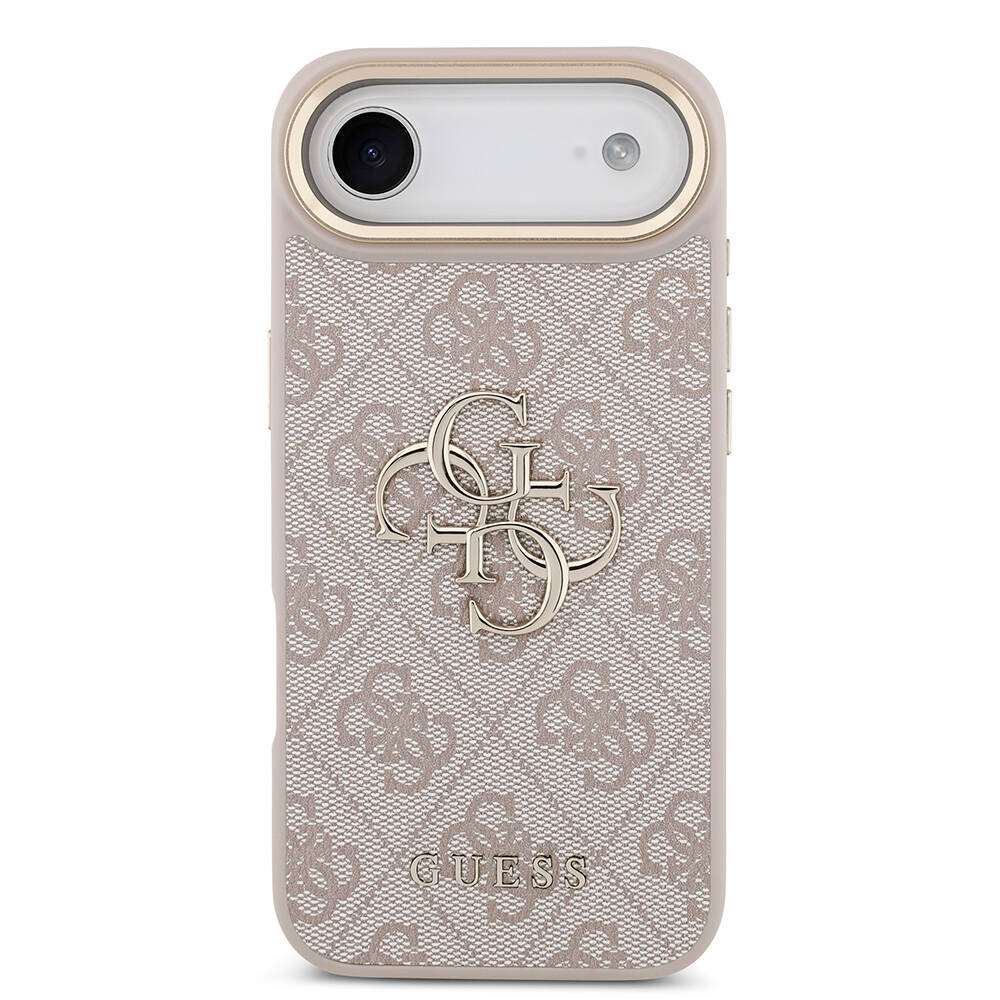 Apple iPhone 17 Air Kılıf Guess Orjinal Lisanslı Gold Metal Kamera Çerçeveli 4G Desenli Metal Büyük 4G ve Yazı Logolu Kapak - 20