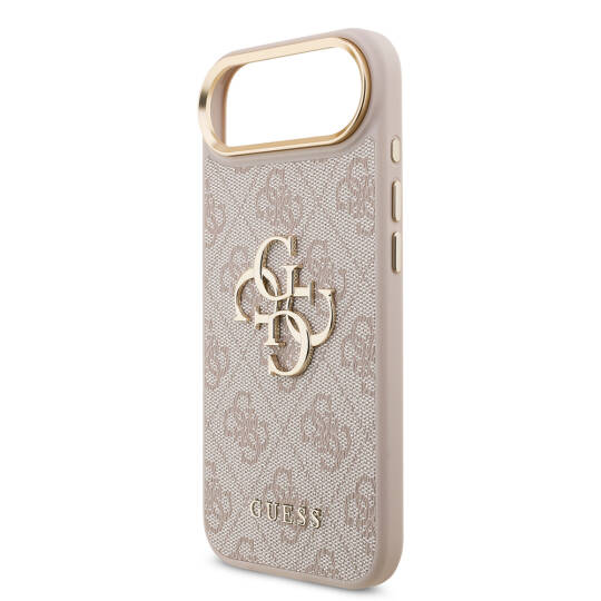 Apple iPhone 17 Air Kılıf Guess Orjinal Lisanslı Gold Metal Kamera Çerçeveli 4G Desenli Metal Büyük 4G ve Yazı Logolu Kapak - 23