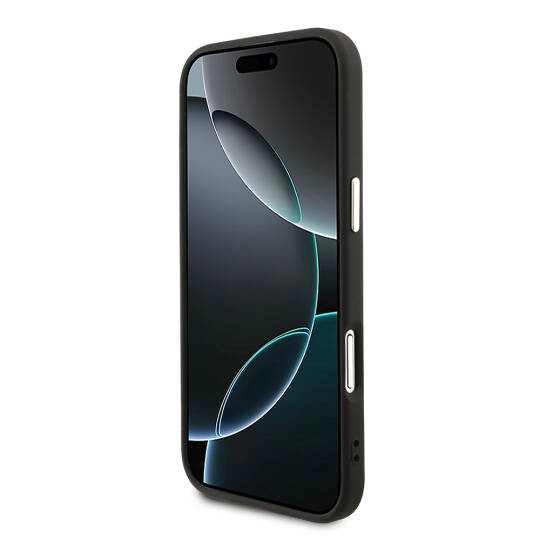 Apple iPhone 17 Air Kılıf Guess Orjinal Lisanslı M-safe Şarj Özellikli Gold Metal Kamera Çerçeveli Taşlı Üçgen Logo 4G Desenli Kapak - 8