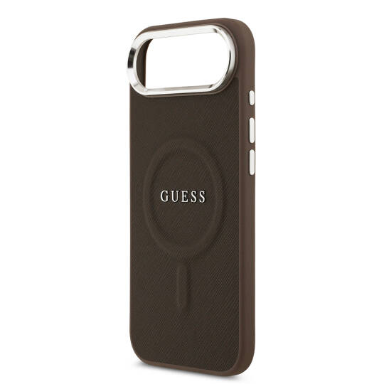 Apple iPhone 17 Air Kılıf Guess Orjinal Lisanslı M-safe Şarj Özellikli Klasik Yazı Logolu PU Deri Kapak - 8