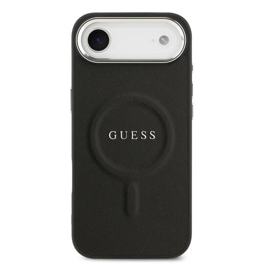 Apple iPhone 17 Air Kılıf Guess Orjinal Lisanslı M-safe Şarj Özellikli Klasik Yazı Logolu PU Deri Kapak - 11