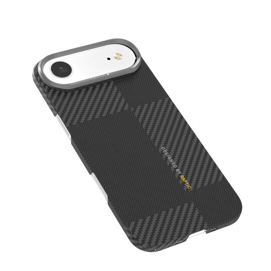 Apple iPhone 17 Air Kılıf M-safe Şarj Özellikli 600D Metal Kamera Çerçeveli Raptic Aramid Karbon Fiber Geotik Serisi Kapak - 3