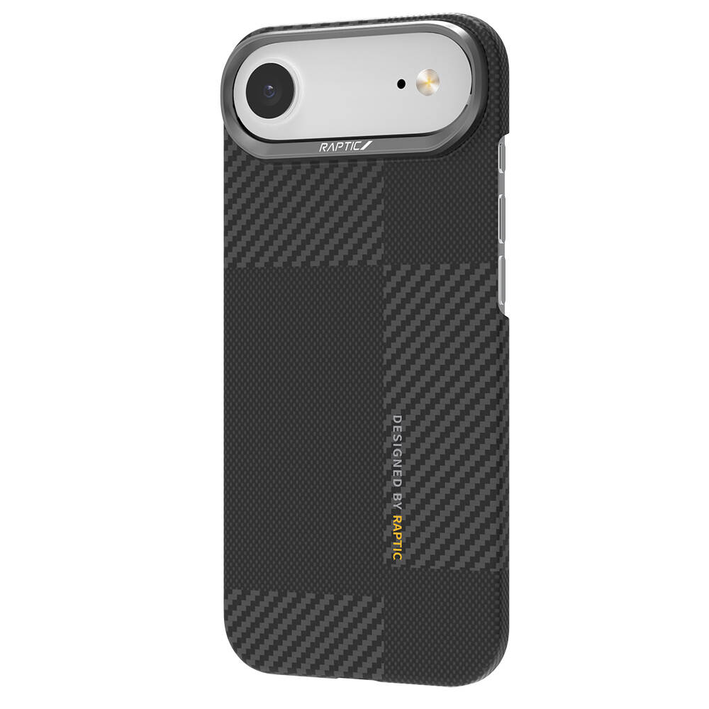 Apple iPhone 17 Air Kılıf M-safe Şarj Özellikli 600D Metal Kamera Çerçeveli Raptic Aramid Karbon Fiber Geotik Serisi Kapak - 5