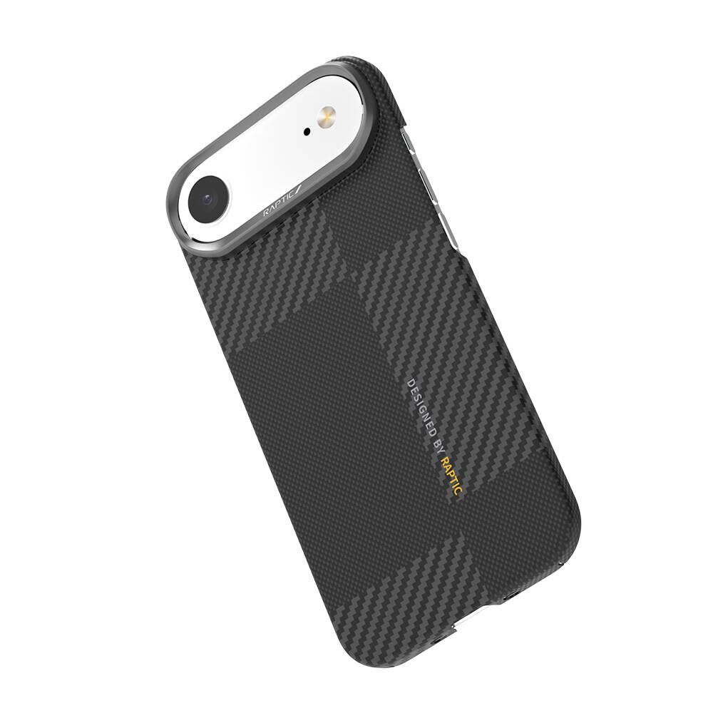 Apple iPhone 17 Air Kılıf M-safe Şarj Özellikli 600D Metal Kamera Çerçeveli Raptic Aramid Karbon Fiber Geotik Serisi Kapak - 6