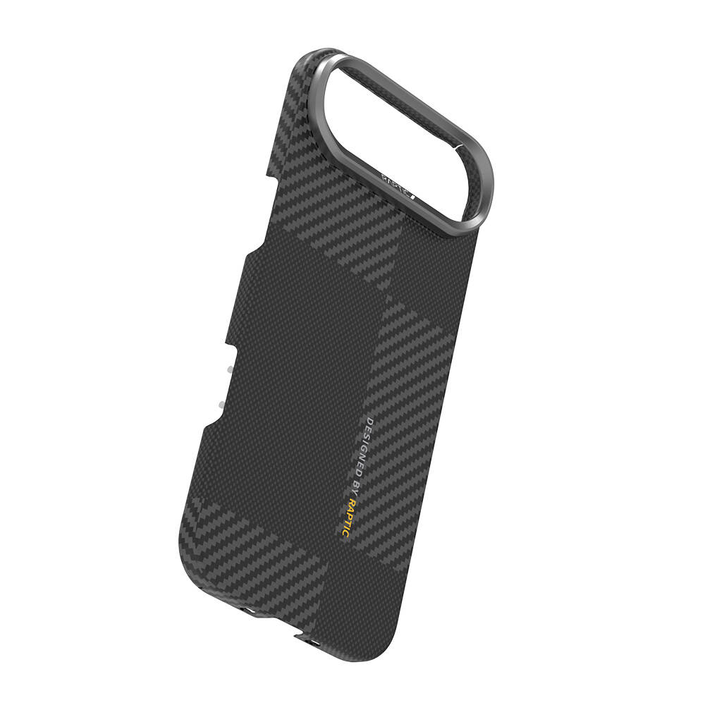 Apple iPhone 17 Air Kılıf M-safe Şarj Özellikli 600D Metal Kamera Çerçeveli Raptic Aramid Karbon Fiber Geotik Serisi Kapak - 7