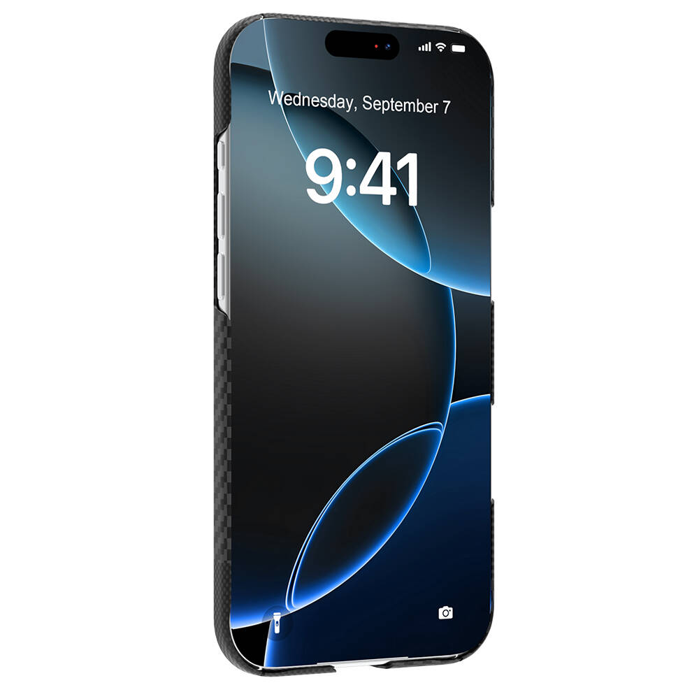 Apple iPhone 17 Air Kılıf M-safe Şarj Özellikli 600D Metal Kamera Çerçeveli Raptic Aramid Karbon Fiber Geotik Serisi Kapak - 9