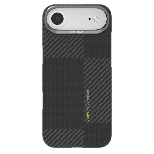 Apple iPhone 17 Air Kılıf M-safe Şarj Özellikli 600D Metal Kamera Çerçeveli Raptic Aramid Karbon Fiber Geotik Serisi Kapak