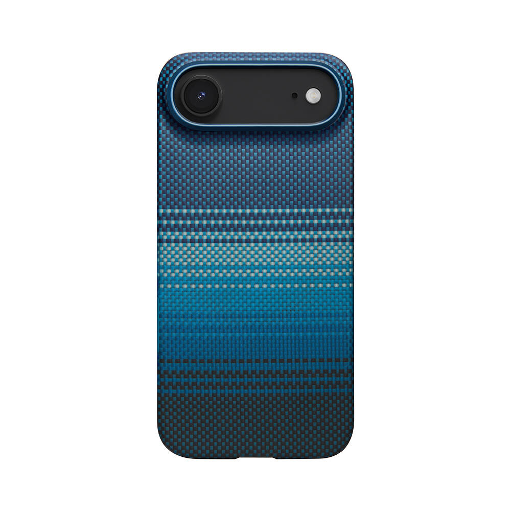 Apple iPhone 17 Air Kılıf M-safe Şarj Özellikli Aramid Karbon Fiber Pitaka Tactile Woven Sunset-Moonrise Serisi Kapak - 1