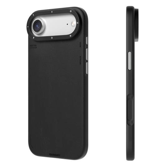 Apple iPhone 17 Air Kılıf M-safe Şarj Özellikli Basit Mat Deri Desenli Youngkit Tech Fashion Serisi Kapak - 5