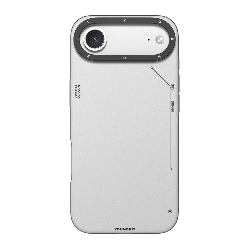Apple iPhone 17 Air Kılıf M-safe Şarj Özellikli Basit Mat Deri Desenli Youngkit Tech Fashion Serisi Kapak - 3