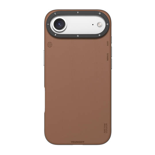 Apple iPhone 17 Air Kılıf M-safe Şarj Özellikli Basit Mat Deri Desenli Youngkit Tech Fashion Serisi Kapak - 2