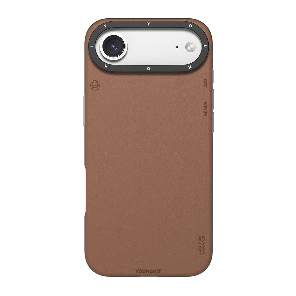 Apple iPhone 17 Air Kılıf M-safe Şarj Özellikli Basit Mat Deri Desenli Youngkit Tech Fashion Serisi Kapak - 2