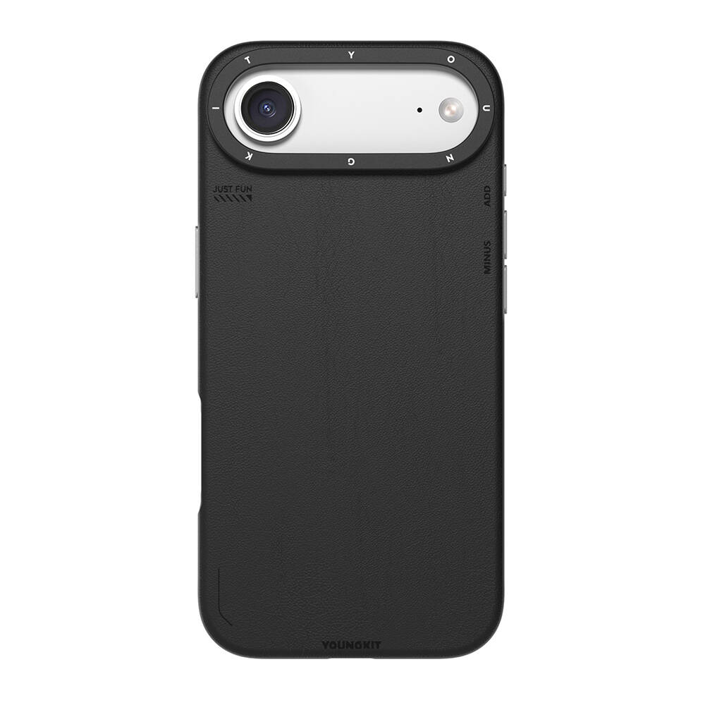 Apple iPhone 17 Air Kılıf M-safe Şarj Özellikli Basit Mat Deri Desenli Youngkit Tech Fashion Serisi Kapak - 1